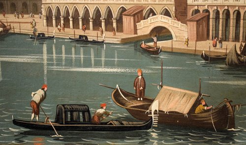 Coppia vedute di Venezia e Roma